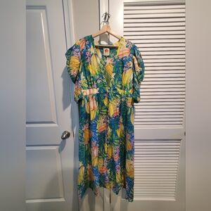 NWT Farm Rio Starfruit Pattern Midi Dress XL
